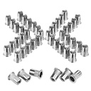 WORKPRO 50Pcs Rivet Nuts, 1/4”-20 Stainless Steel Rivnut, Flat Head Threaded Insert Nutserts with Knurled Body