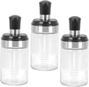 PRETYZOOM 3pcs Honey Dispenser with Dipper and Lid Glass Storage Container for Honey Jam Oils Spoon Lid for Easy Dispensing Versatile Kitchen Canister