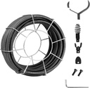 VEVOR 100 FT x 3/4" Drain Cleaning Cable Solid Core with 4 Cutters for Toilet, Sewer, Bathroom Sink, Suitable for for 3.9" to 7.9" Pipes