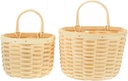 1set Wall Hanging Storage Basket Woven Kitchen Organizer for Garlic Ginger and Vegetables Rustic Decor for Space-saving Wall Storage