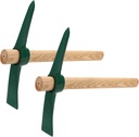 MANCHAP 2 PCS 17.7 Inch Garden Pickaxe Mattock, Small Garden Pick Axe Tool with Hardwood Handle for Gardening, Digging, Cultivating, Camping or Prospecting