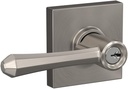 SCHLAGE F51A DMP 619 COL Dempsey Lever with Collins Trim Keyed Entry Lock, Satin Nickel