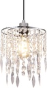 H11.81''X D8.66'' Chandelier Shades, Mini Crystal Shade, Acrylic Beaded Hanging Lampshade, Modern Pendant Light Shades, Sparkling Ceiling Decor for Bedroom, Hallway, Bar, Kitchen, Bathroom, 2-Tiers