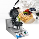 Stainless Steel Waffle Maker, Round Waffle Iron, Non-Stick Rotatable Waffle Baker Machine With Time Control & 32-570℉ Adjustable Temperature,220V