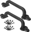 WEBI Rustic Gate Handle:9 Inch Cast Iron Sliding Barn Door Handle,Vintage Metal Long Gate Pull Handle Fence Handle for Outdoor,Garage,Interior,Black,2 Packs