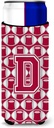 Letter D Football Crimson, grey and white Ultra Beverage Insulators for slim cans