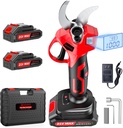 Upgraded Electric Pruning Shears,1.4" Cutting Diameter Cordless Power Pruner with LCD Display, Brushless Motor Pruning Shears with 2000mAh*2 Rechargeable Batteries for Garden Tree Pruner Branch