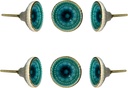 Perilla Home Set of 6 Ceramic Knobs Decorative Round Knobs for Home Kitchen Cabinet Vintage Hardware Cupboard Door Dresser Wardrobe Drawer Pulls (Turquoise)