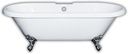 Cambridge Plumbing ADE60-DH-CP Acrylic Double Ended Claw Foot Bathtub 60" X 30" with 7" Deck Mount Faucet Drillings and Polished Chrome Feet