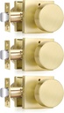 Haidms Gold Door Knobs Interior Privacy, Heavy Duty Square Brushed Gold Interior Door Knobs for Bedroom Bathroom, Brushed Brass Door Knob (3 Pack)