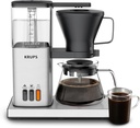 KRUPS Essential Brewer 8 Cup Drip Coffee Maker Machine, SCA-Certified, Blooming Technology, Barista-Quality, Pour Over Coffee Machine, Easy to Clean, Stainless Steel Design, Silver