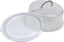 LSANDM (1) Reusable Plastic Round Cake Container with Lid 12x4.75 in Clear Transparent Pies Keeper for Pastry Carrier Tray Dessert Transport Storage Home Kitchen Food Organizer with IDANAPATAKI