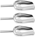 3pcs Stainless Steel Ice Scoop Multi-functional Kitchen Tool for Ice Sugar and Sweets Reusable Easy to Clean for Home Bars and Supermarkets