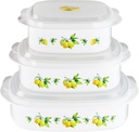 Reston Lloyd Nesting Microwave Containers, Set of 3, Adjustable Steam Vents, Airtight, Meal Prep, BPA-Free Plastic- Freezer & Dishwasher Safe, Cookware & Food Storage, Anyday Cookware, Fresh Lemons