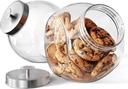KooK Cookie Jar, Penny Jars, Candy Jar, with Lids, Candy Dish, Large Storage for Candy, Cookies and Snacks, Clear, Metal Lids, Dishwasher Safe, 74 oz, Set of 2