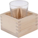 Hemoton 1set Japanese Sake Cup Wooden Box Traditional Sake Mugs for Beverages for Entertaining and Gifting Elegant Design for Tea
