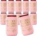 Wedding Can Cooler Decorations Set of 12 - Cheers to Love Laughter and Happily Ever After, Wedding Rehearsal Dinner Decorations - Bridal Showers, Engagement Party Favors for Guests and Supplies
