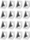 uxcell 16Pcs Inside Corner Bracket Gusset, 20x20x17mm 2020 Angle Connectors for 2020 Series Aluminum Extrusion Profile Silver