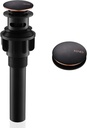 KENES Oil Rubbed Bronze Pop Up Bathroom Sink Drain with Overflow, Lavatory Bathroom Vanity Sink Drain Stopper, Sink Drain Assembly with Overflow Anti Clog Pop Up Drain