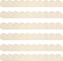 12 Pcs Unfinished Scalloped Decorative Wood Trim, Cute DIY Moulding Trim, Scalloped Edge Decorative Wood Molding for Wall Cabinets, Shelves, Window, Doors, and Tables(15.7 x 1.57 Inch)