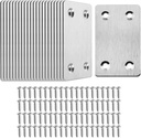 Pack of 20 Flat Metal Straight Brace Bracket 0.06inch Thickness Metal Flat Straight Mending Plates Fixing Corner Brace ,2.4inch x 1.5 inch