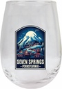 R and R Imports Seven Springs Pennsylvania Snowy Village Design Souvenir 15 oz Wine Glass 2-Pack
