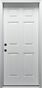 National Door Company, Steel, Primed, Right-Hand Inswing, No Glass, 6-Panel, Single Prehung Front Door, 36" x 80"