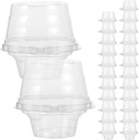 STOBAZA 25pcs Small Clear Cupcake Containers Lids Portable Bakery Box for Muffins for Birthdays Weddings Showers Made from Food-grade Pet Material