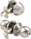 Brinks 2704-119 Ball Style Keyed Alike Door Knob and Deadbolt Combo Pack, Satin Nickel