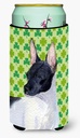 Caroline's Treasures SS4411TBC Rat Terrier St. Patrick's Day Shamrock Portrait Tall Boy Hugger Can Cooler Sleeve Hugger Machine Washable Drink Sleeve Hugger Collapsible Insulator Beverage Insulated Ho