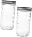 Garneck 2pcs Glass Jars Lids Mason Jar Honey Pots Kitchen Essentials Airtight Food Storage Containers