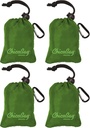 ChicoBag Original Compact Reusable Grocery Bag w/Attached Pouch and Carabiner Clip | Perfect for Shopping, Travel, Organization | Eco-Conscious Packable Tote | Pale Green (Pack of 4)
