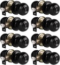 Gobrico 8 Pack Privacy Door Knobs for Bed/Bath Matte Black Finished, Keyless Interior Door Locksets, Universal for Right/Left Handing Doors