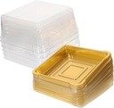 50pcs Reusable Moon Cake Boxes Cupcake Containers Muffins Cheese Pastry Boxes Lids