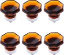 Cabinet Knobs, Single Hole Drawer Knobs Crystal Mushroom-Shape 1.38" Amber Cabinet Hardware Knob for Drawers,Cabinets, 6PCS