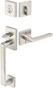 Emtek 4820 Baden Single Cylinder Keyed Entry Brass Modern Handleset with Helios Levers (Left Handed, Satin Nickel)