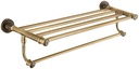 Wall Mounted Brass Towel Shelf, Antique Brass Towel Bar Rack for Bathroom,Brushed Finish, Practical Storage