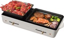 hot Pot Shabu-Roasting Integrated Grill Non-Stick Coated Electric Hot Pot Household Multi-Function Barbecue Hot-Pot stockpots (Color : White)