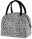 Lunch Bags Women Men Insulated Leakproof Reusable Lunch Box Cooler Lunch Tote Bag for Adult Work Picnic Travel White Black Leopard Spot