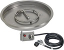 American Fire Products | 25" Round Drop-in Fire Pit Pan with Electric Ignition System Kit, CSA | Stainless Steel, Use in Outdoor Fire Pit | for Natural Gas or Propane Fires