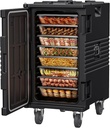 127QT Non-Electrical Catering Food Warmers with Swivel Casters, 304 Stainless Steel Door Shaft & Nylon Latch, Insulated Food Carrier for 8 Full-Size Pans(NOT Included), Food Warmer Hot Boxes