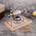 Manual Popcorn Maker, High-Pressure Popcorn Machine, Traditional Chinese Vintage Popcorn Maker, Stainless Steel Mini Handheld Popcorn Popper 350ml