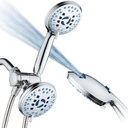 Hotel Spa AquaCare As-Seen-On-TV High Pressure 48-setting Rain & Handheld 3-way Shower Head Combo - Anti-clog Nozzles/Tub, Tile & Pet Power Wash/Extra Long 6 ft. Hose/All Chrome Finish