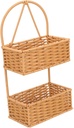 Woven Hanging Storage Basket with Handle Wall Mounted Organizer for Kitchen Bathroom Bedroom and Balcony Multi Purpose Home Supplies Basket for Light and Heavy Items Brown Square