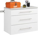 Prepac HangUps 30” Wide Wall Mount 3-Drawer Storage Cabinet, Ideal for Tool Storage, Organization for Garage, Kitchen, Laundry, Bathroom, Home Office and More, 30”W x 24”H x 16”D, White