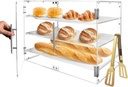 Bakery Display Case for Commercial Countertop, Acrylic 3-Tier Large Pastry Storage Box with Magnetic Door and Removable Tray for Dessert Donut Bread Cake Cupcake Cookie 21" x 16.2" x 14.2"