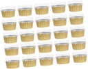 25pcs Gold Aluminum Foil Ice Cream Cups with Transparent Lids Practical Dessert Storage Boxes for Yogurt Jelly Cake Party Wedding and Holiday Use