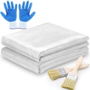 Breling 50" x 48Ft/ 16Yd Fiberglass Cloth Set Includes 12 oz Fiberglass Cloth Two Wooden Handle Brush and Gloves for Boat Repair and Molding Roofing