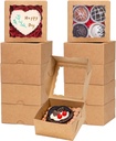 50-Count 4x4x2 Food-Safe Brown Bakery Boxes - Multi-Use Pastry & Treat Packaging for Cookies, Truffles & Wedding Favors (Stackable Gift Boxes for Cakes, Pies & Cinnamon Rolls)