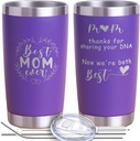 Mom Tumbler Gift - Mothers Day Gifts Cup from Daughter & Son - Best Mom Ever Mug - Gifts for Moms, Christmas, Birthday - 20oz Purple